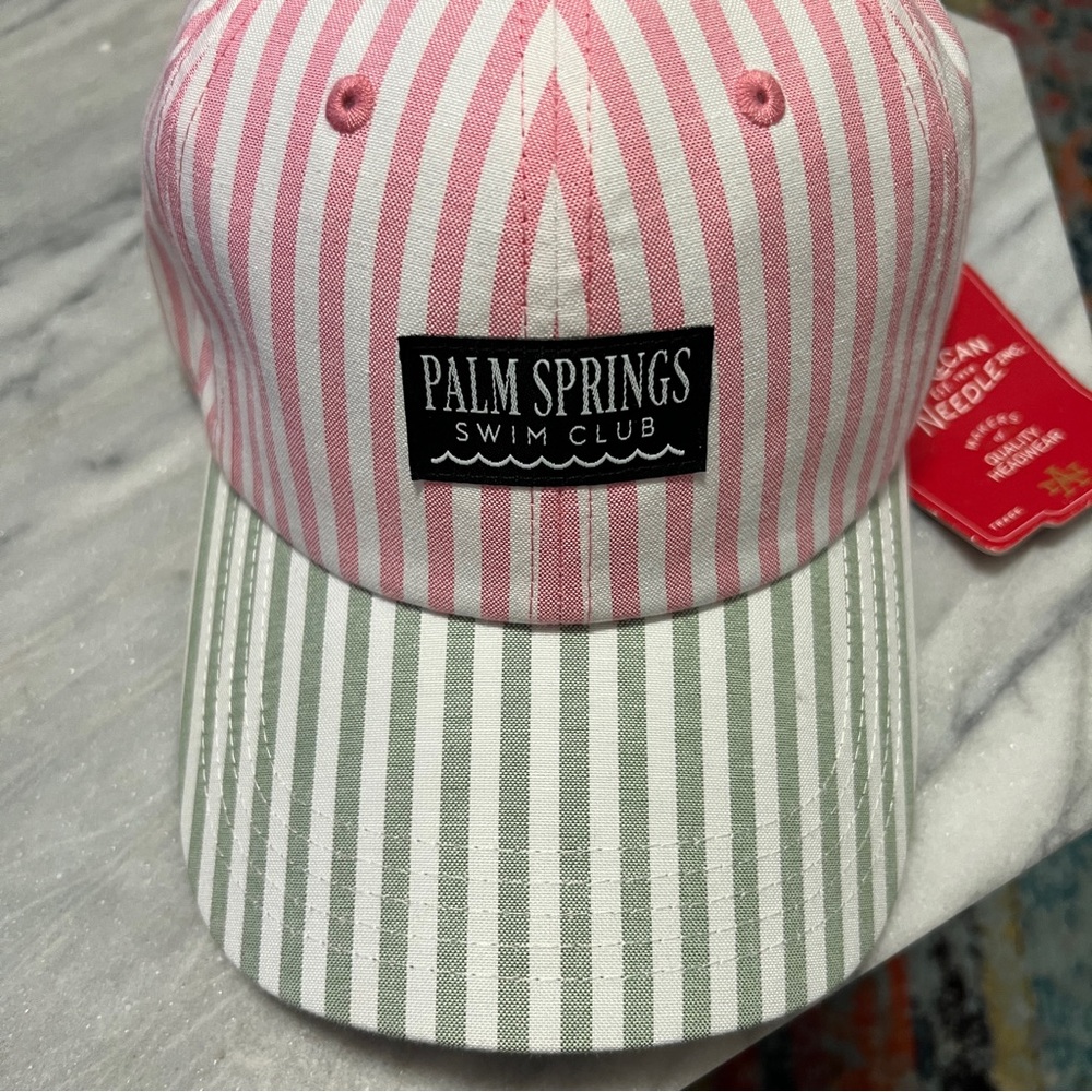NWT Striped Pink and Green Palm Springs Cap